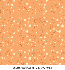 Yellow flowers on orange background, fabric pattern, gift wrapping paper, notebook cover, phone case , seamless pattern 