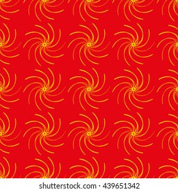 Yellow flowers on red background seamless pattern. Fashion graphic design. . Modern spring and summer stylish abstract texture. Template for prints, textile, wrapping and decoration, wallpaper.