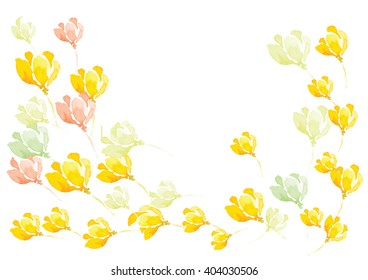 yellow flowers on white background,vector illustration
