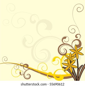 yellow flowers ornate background