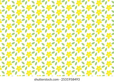 yellow flowers pattern with cute design, simple, and minimalist, chamomile