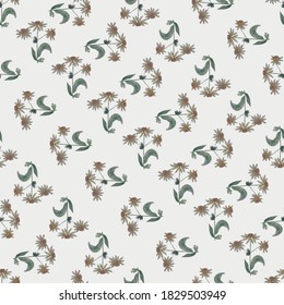 Yellow flowers, pink spots on the petals and green branches, watercolor vector pattern, handmade, on a light background. Suitable for paper, textiles, fabric, wallpaper