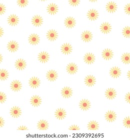 yellow flowers seamless pattern background