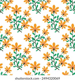 Yellow flowers seamless pattern background and fabric 