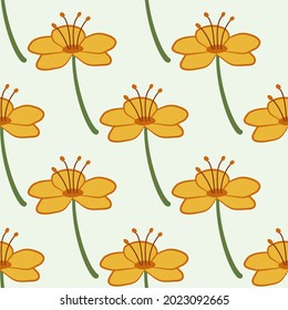 Yellow flowers seamless pattern design