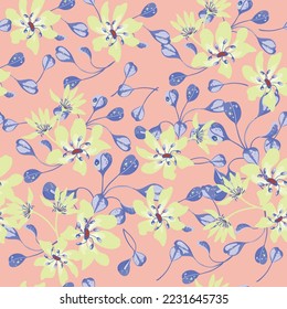 Flores amarillas como diseño de patrones sin fisuras