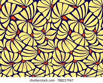 Yellow flowers seamless wallpaper vector background