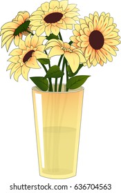Yellow flowers in a yellow vase