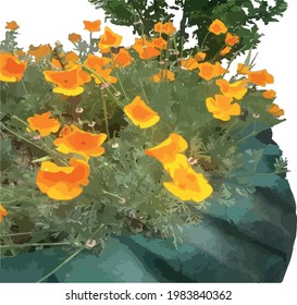 Yellow flowers vector no background