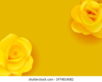 Yellow flowers Vector realistic. Summer decor poster illustration