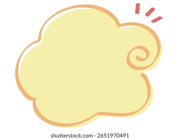 Quadro amarelo fluffy encaracolado com traços de pincel manuscritos