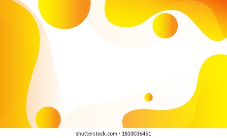 yellow fluid background for banner, poster, presentation, web, brochure, cover, wallpaper, etc. vector illustration