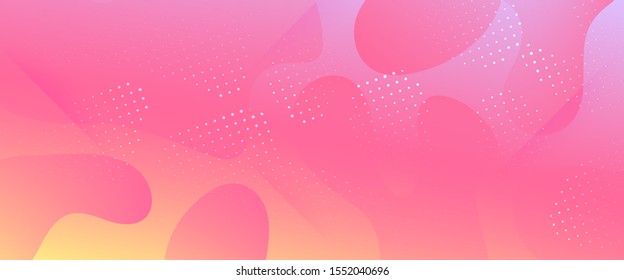 Yellow Fluid Background. Colorful Abstract Liquid. Modern Geometric Poster. Vector Design. Flow Background. Pink 3d Liquid Shape. Gradient Geometric Poster. Graphic Banner. Fluid Illustration.