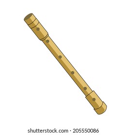 a yellow flute in a white background