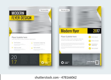 Yellow flyer. Corporate business annual report brochure flyer design. Leaflet cover presentation. Flier with Abstract geometric background. Modern publication poster magazine, layout template A4 