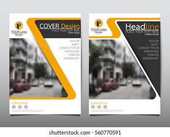 Yellow flyer cover business brochure vector design, Leaflet advertising abstract background, Modern poster magazine layout template, Annual report for presentation.