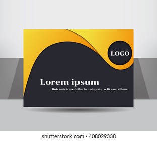 Yellow Flyer, Cover, Template for Businesses. Abstract minimal design. Vector Illustration.