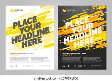 Yellow Flyer design sports invitation template. Can be adapt to Brochure, Annual Report, Magazine, Poster.