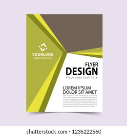 Yellow flyer template. Vector illustration.