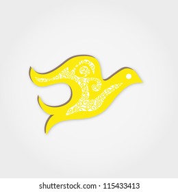 Yellow flying dove