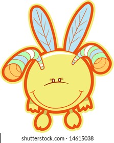 Vector de monstruo volador amarillo