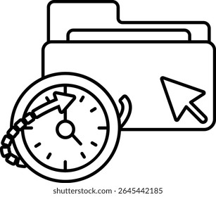 A yellow folder with a arrow pointing to the right