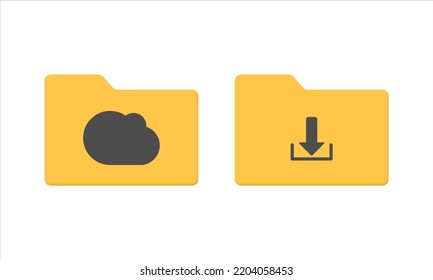 Yellow folder with confidential documents, Confidential data and information, Cloud storage and data