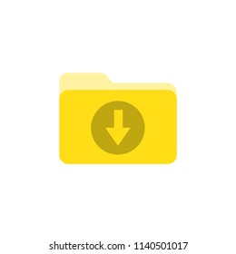 Yellow folder for downloads icon