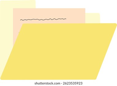 Arquivos de pasta amarela com papel dentro da ilustração vetorial