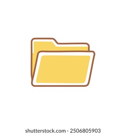 Yellow folder icon. Colorful icon of a folder, suitable for presentations, websites, and other digital media.