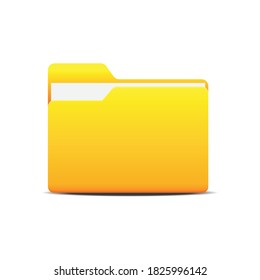 Icono de carpeta amarilla aislado en ilustración vectorial de fondo blanco.