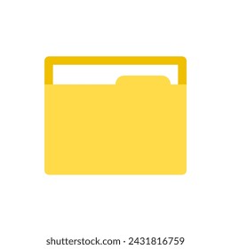 yellow folder icon isolated on white background, document symbol modern, simple, vector icon for website design, mobile app, flat vector Illustration