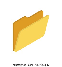 Yellow Folder Icon Isometric Style Vector Stock Vector (Royalty Free ...