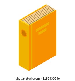 Yellow folder icon. Isometric of yellow folder vector icon for web design isolated on white background