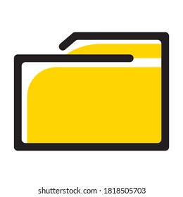 icono de carpeta amarilla. símbolo de carpeta. Icono de carpeta con contorno. icono para el sitio web