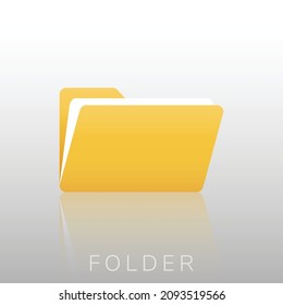 Icono de carpeta amarilla, Vector, Ilustración.