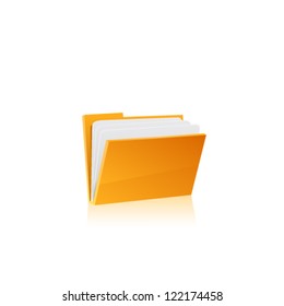 Yellow folder. Vector