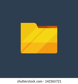 Yellow folder. Vector