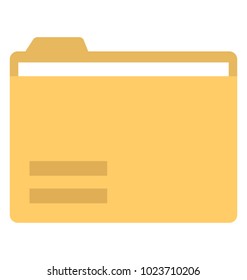 
Yellow folder vector icon in flat design 
