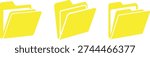 Yellow Folder Vector Icon Set PNG Transparent Background File Document Collection