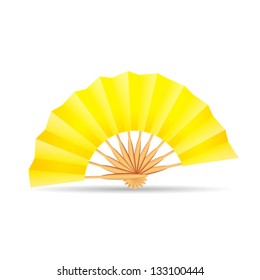 yellow folding fan