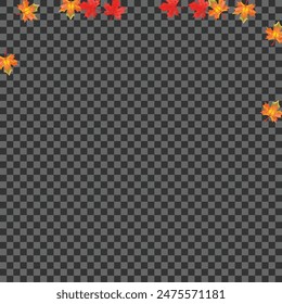 Gelber Laubhintergrund Transparente Vektorgrafik. Textur des Pflanzenbaums. Herbstlicher Jahresurlaub. Bright Leaf Card.