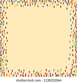 Yellow Foliage Vector Beige Background. Red Confetti November Card. Element Leaf Pattern. Autumn Confetti Design.