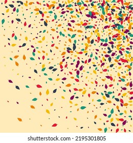 Fondo Beige del Vector de Foliage Amarillo. Patrón de Herbario de hojas de otoño. Ilustración Floral Confetti. Tarjeta Red Confetti.