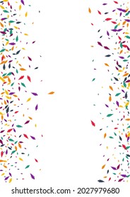 Yellow Foliage Vector White Background. Orange Confetti Poster Illustration. Isolated Leaf Pattern. Colorful Confetti Texture.