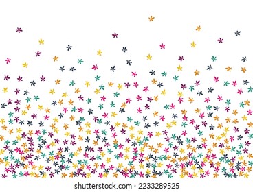 Fondo blanco del vector de follaje amarillo. Patrón de temporada de Confetti naranja. Textura de hojas de acción de gracias. Plantilla de Confetti Verde.