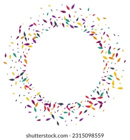 Yellow Foliage Vector White Background. Red Leaf Season Pattern. Natural Confetti Set. Autumn Confetti Template.