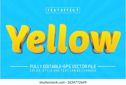 Yellow font Text effect editable	