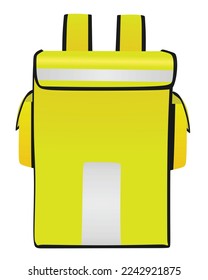 Yellow food delivery bag. vector