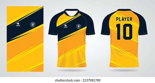 plantilla de diseño deportivo de jersey de fútbol amarillo